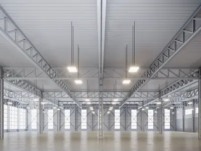 low poly interior warehouse 21 3D model