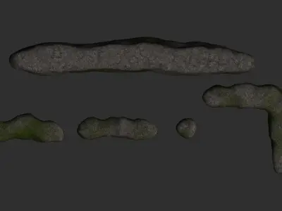 Cave Walls 4 - Moss 1 Low-poly 3D model