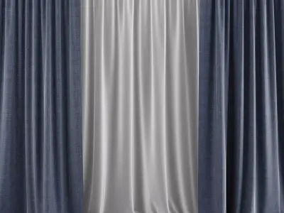 Blue Curtains Free 3D model