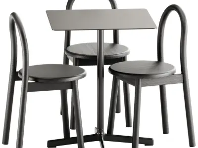 Hay Neu Square Table and Bobby Chair by DesignByThem 3D model