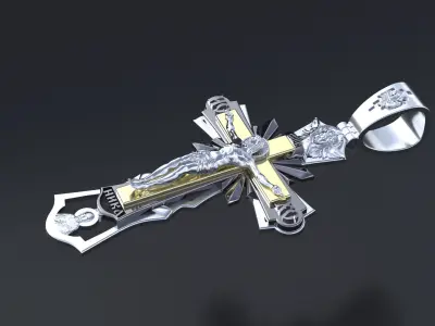 Orthodox cross 3D or cnc model print 3D print model