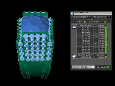 Ring8 garnet ring 3D model