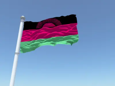Malawi flag 3D model