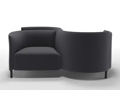 Hemicycle Conversation Chair 3D model