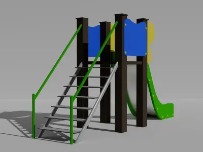 Slide Low-poly 3D model get