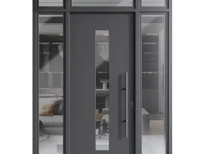 Modern entrance door 05 3D model