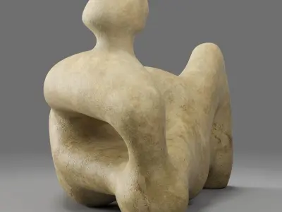 Henry Moore Recumbent Figure Low-poly 3D model