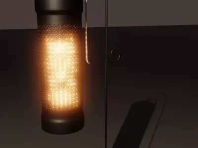 Lantern Outdoor Low-Poly Game-Ready PBR Low-poly 3D model