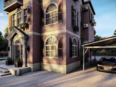 Casa  Scene-villa-modern house  3D model
