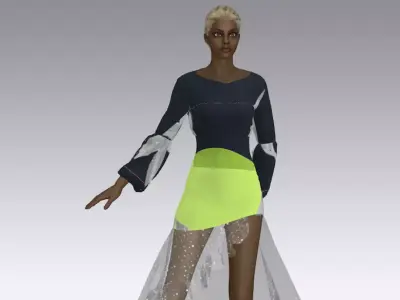 Funeral outfit  Low-poly 3D model
