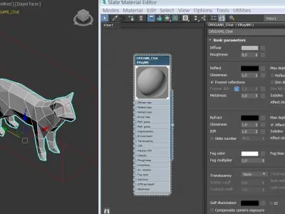 ORIGAMI---Cat polygonal dog Free low-poly 3D model