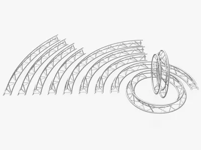Circle Triangular Truss Modular Collection 10 Modular 3D print model