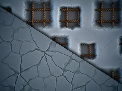 Concrete Wall Stylized - Vol 05 -  SBsar - Maps Texture