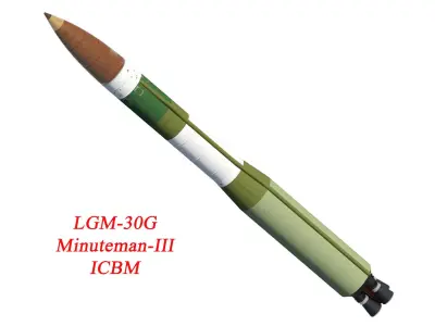 LGM-30G Minuteman-III ICBM 3D model
