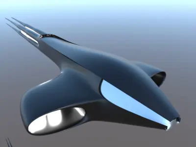 Spaceship Sci-fi 3D Low-poly 3D model