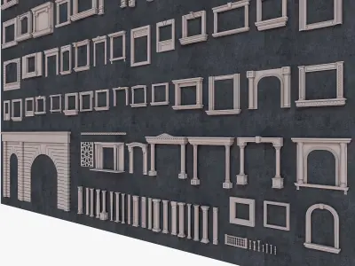 Building Facade Precast Frame Collection 3D model