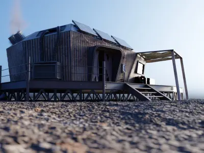 Scifi Cabin Nomad Style Building 3D model