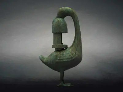 Turtle cultural relics crane model ancient bronze Lanter 3D model