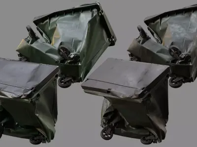 Crushed Trash Container 05 3D model