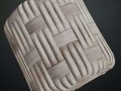 White Painted Woven Reed Architectural Panels PBR Texture