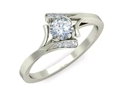 Radiant Elegance Silver Ring 3D print model