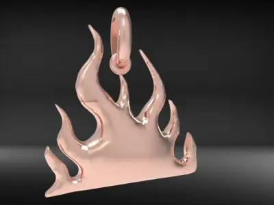 Fire Flame Charm Flamming Necklace Pendant Jewelry 3D print model