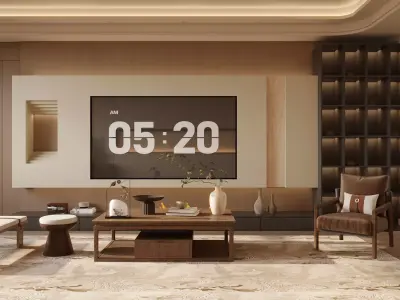 Chinese Song - style living and dining room 3D model