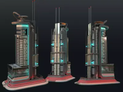 Sci fi apartment - VR Low-poly 3D model