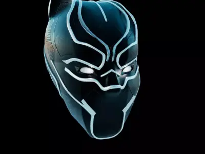 black panther helmet 3D model