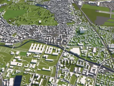 Klagenfurt Austria 50x50km 3D model