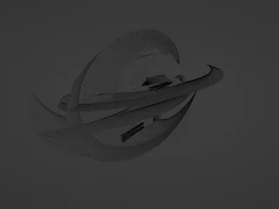 futuristic spaceship 3D model by dvigalet3