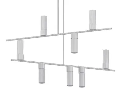 DURDEN modern chandelier with brass and glass shades 3D model