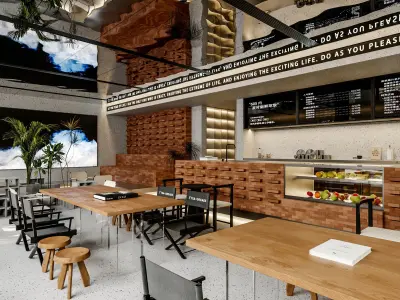     restaurant cafe  interior   3D model
