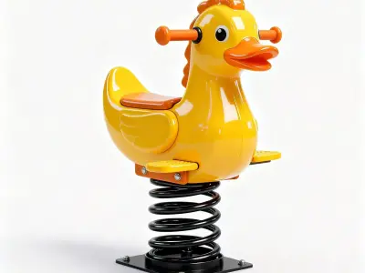 Rubber Duck Spring Rider 3D Model Low-poly 3D model