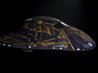 Sci Fi Space Ship Low-poly 3D model