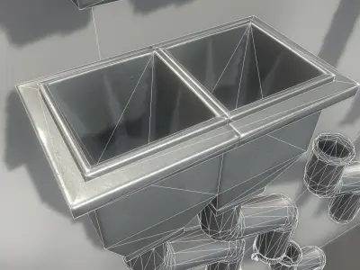 Modular Roof Gutter Pipe Construction Ki Low-poly 3D model