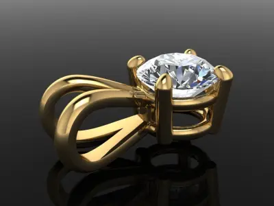 4 Prong Solitaire Split Bell Pendant Mix Size 3 4 5 6 7 8 3D print model