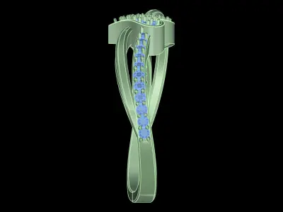 light weight  Yellow gold diamond rings-PR-479-DIA 3D print model