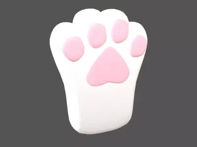 Cat Paw Glove v1 005 Low-poly 3D model