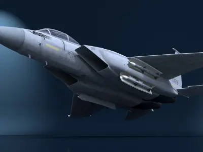  F-15 Silent Eagle in Flight Battle Position 