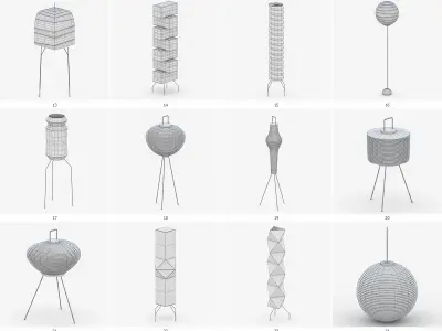 Interior Light Vol 5 - Paper Lamp Low-poly 3D model