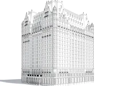  Large Hotel 3D Model 3D model