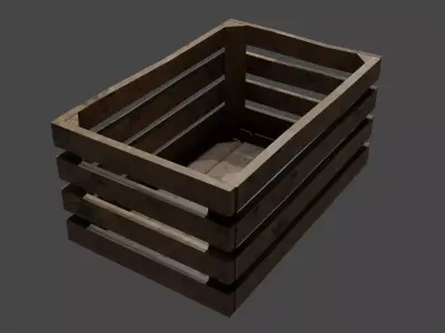 Wooden box game ready Free low-poly 3D model