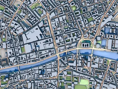 Dublin City Ireland 3D City Map Model 3D model