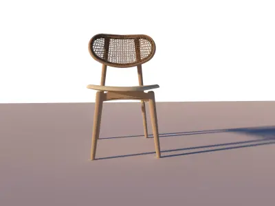 Modern Wooden Dining Chair Clean and Real Scale 3D model