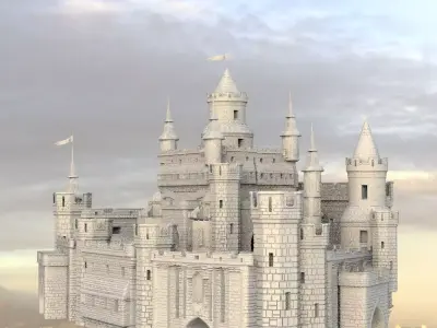 castle medieval fortress 3D model