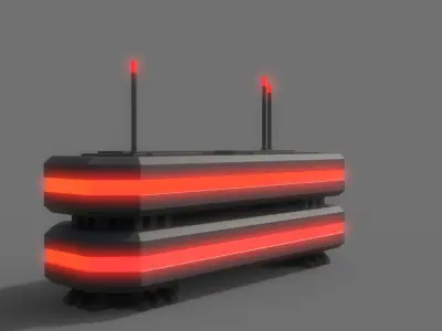 PBR Sci-Fi Building A08 Low-poly 3D model