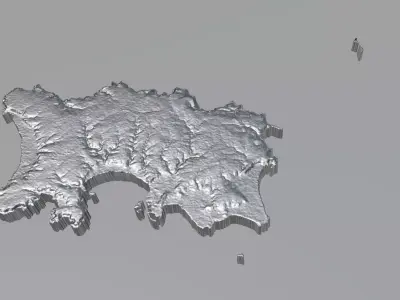 Jersey Terrain Country 3D model