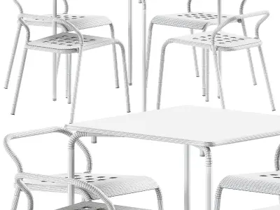 Easy Table by Connubia and Noss Outdoor Chair by Varaschin 3D model