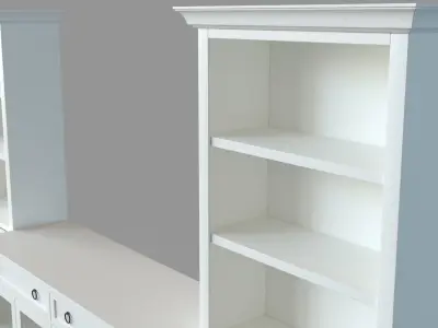 Cameo Modular White Glass Door Media Entertainment Center 3D model